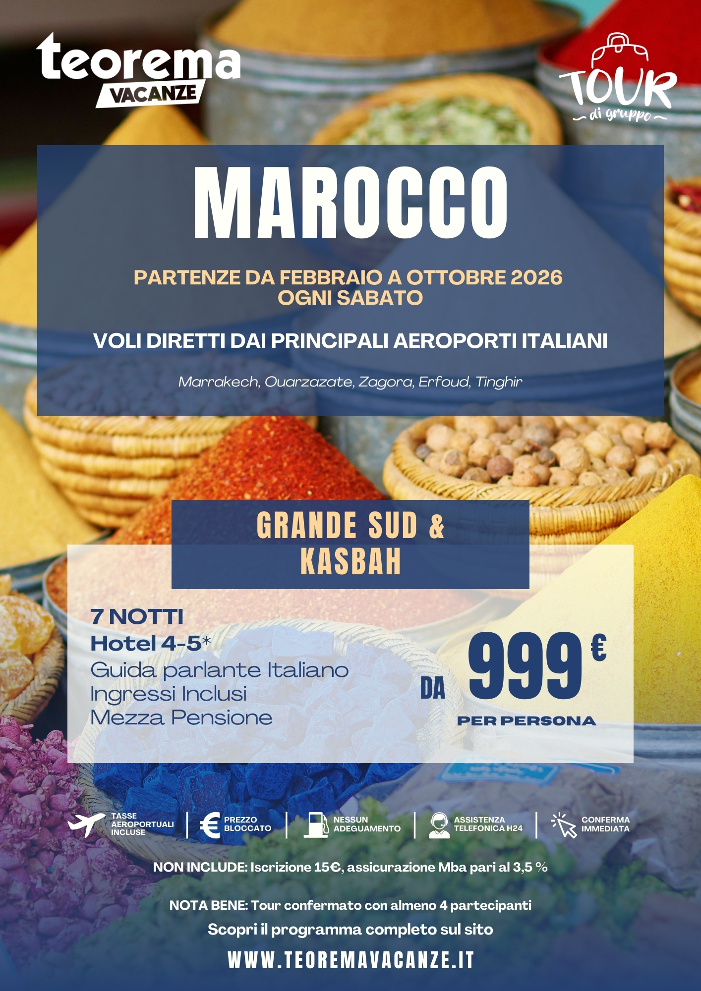 TOUR MAROCCO GRANDE SUD E KASBAH - SUMMER 2026