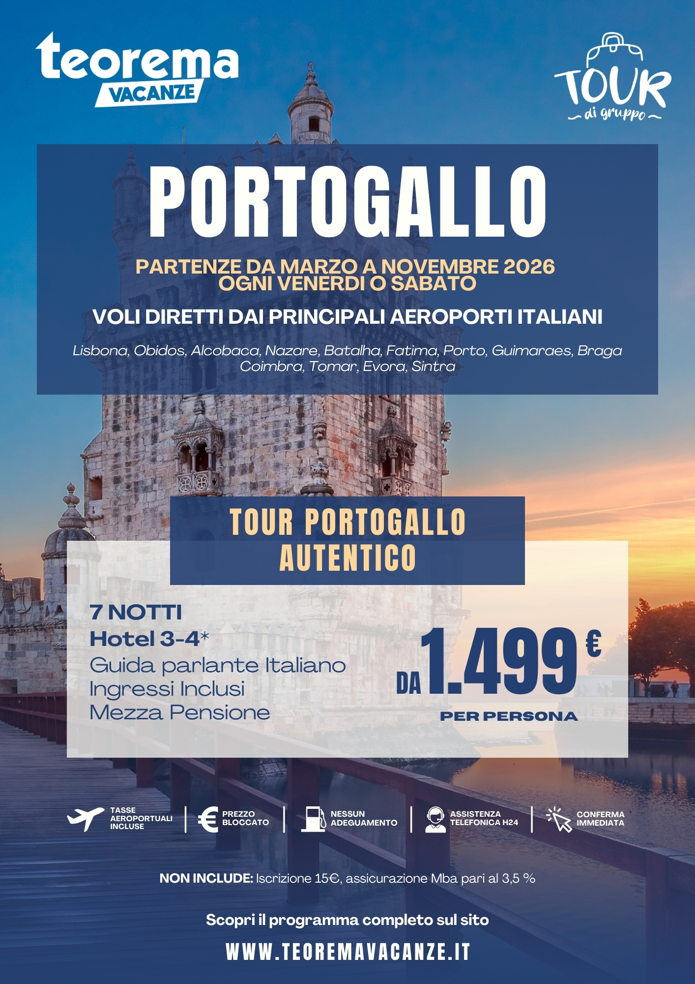 TOUR PORTOGALLO AUTENTICO - SUMMER 2026