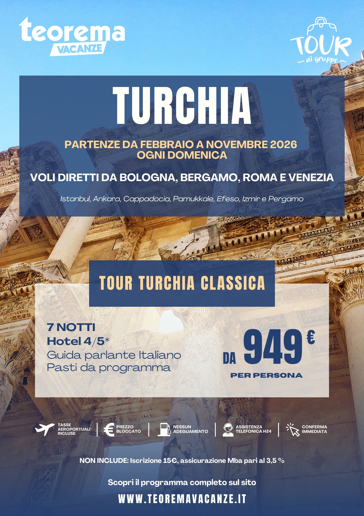 TOUR TURCHIA CLASSICA - SUMMER 2026