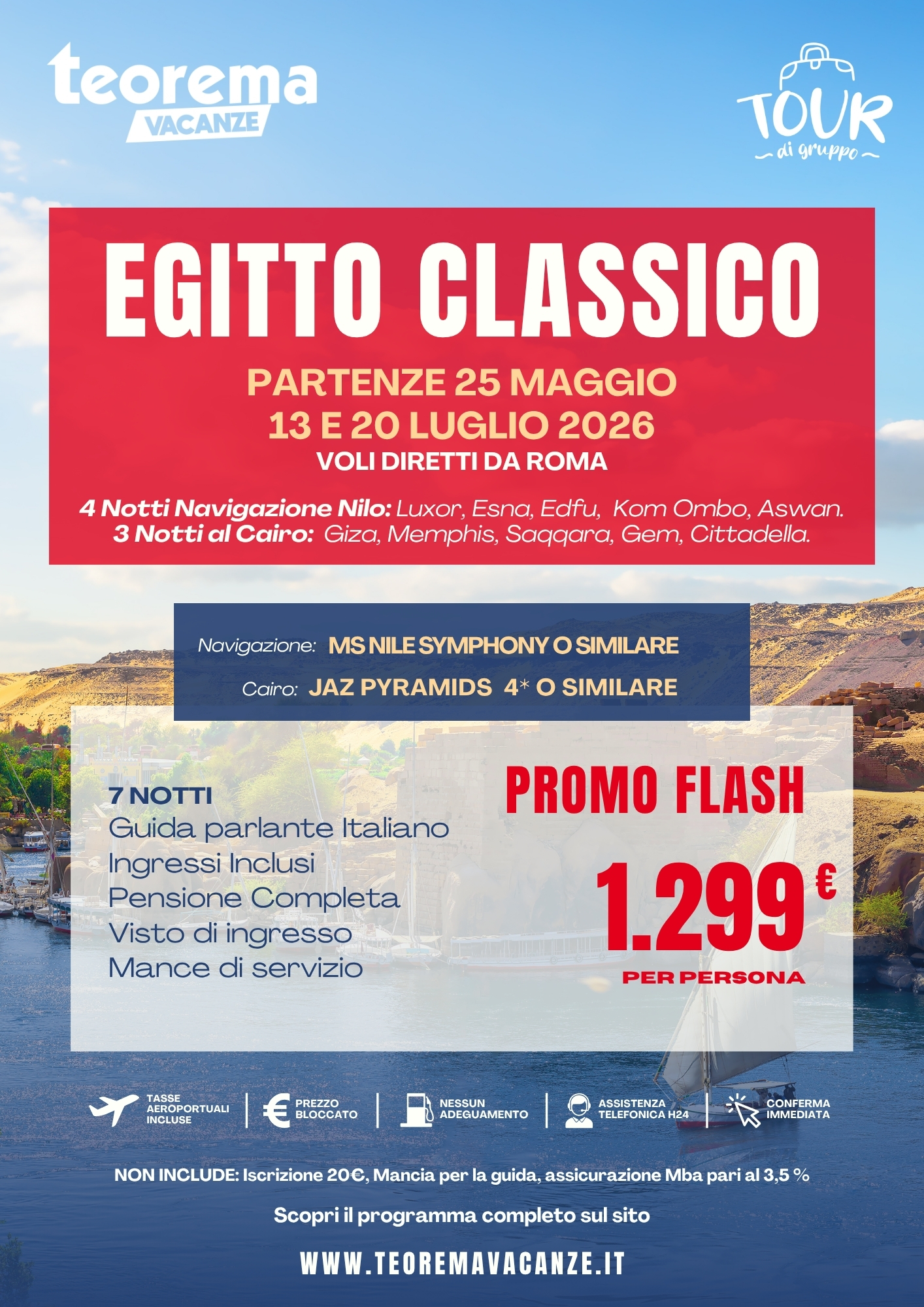 PROMO FLASH EGITTO CLASSICO - DA ROMA