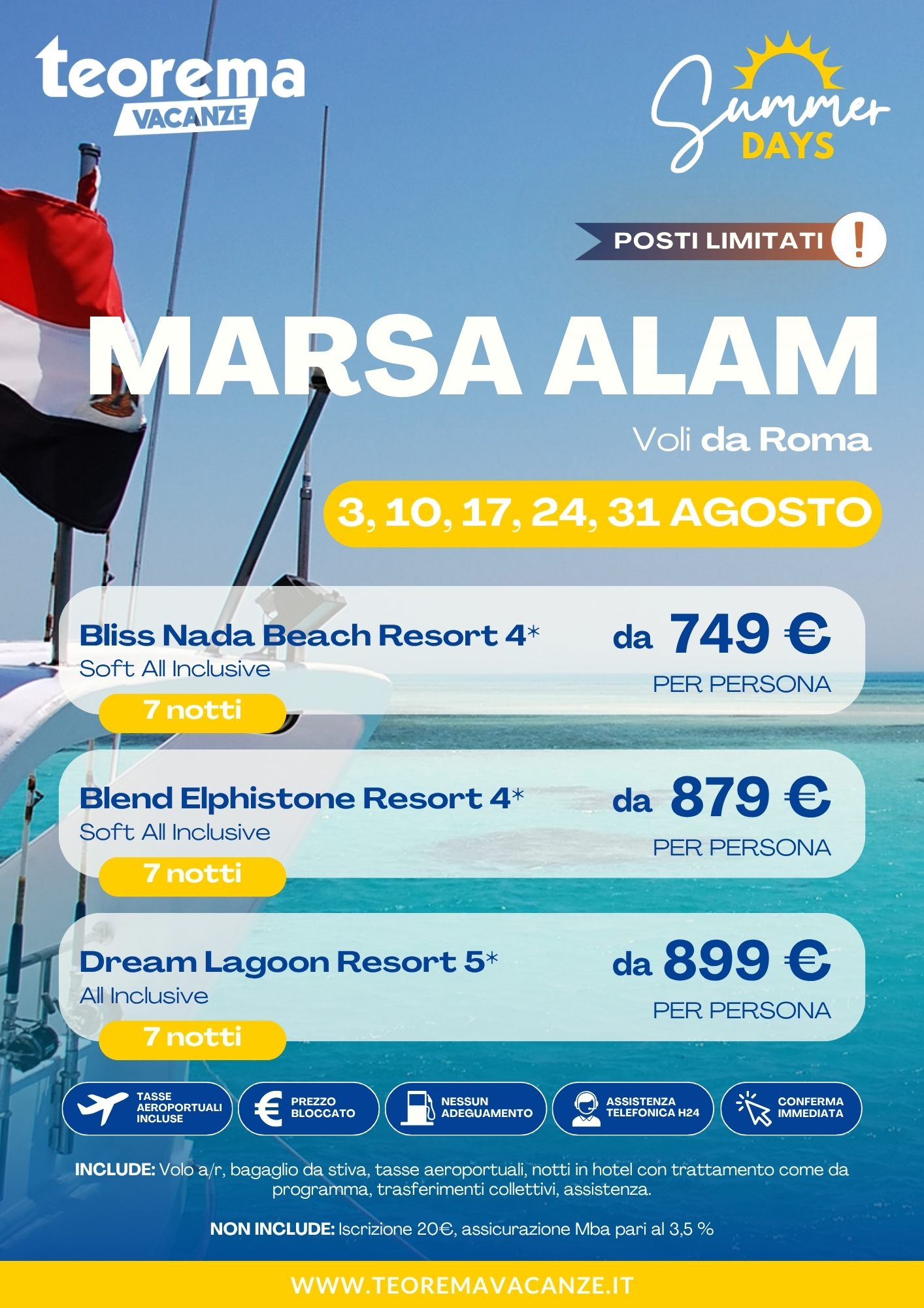 SUMMER DAYS 26 - MARSA ALAM - DA ROMA