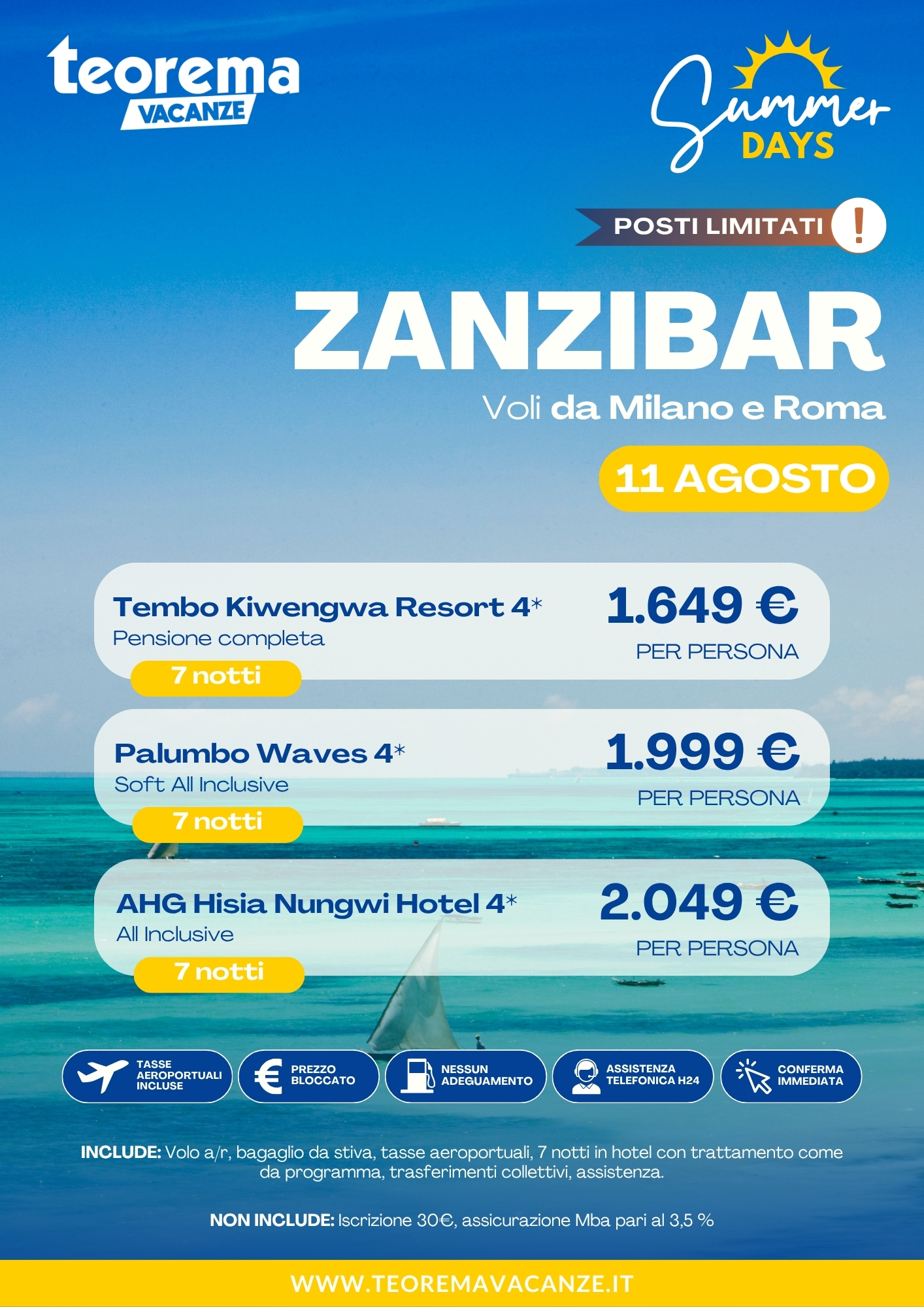 SUMMER DAYS 26 - ZANZIBAR - DA MILANO E ROMA