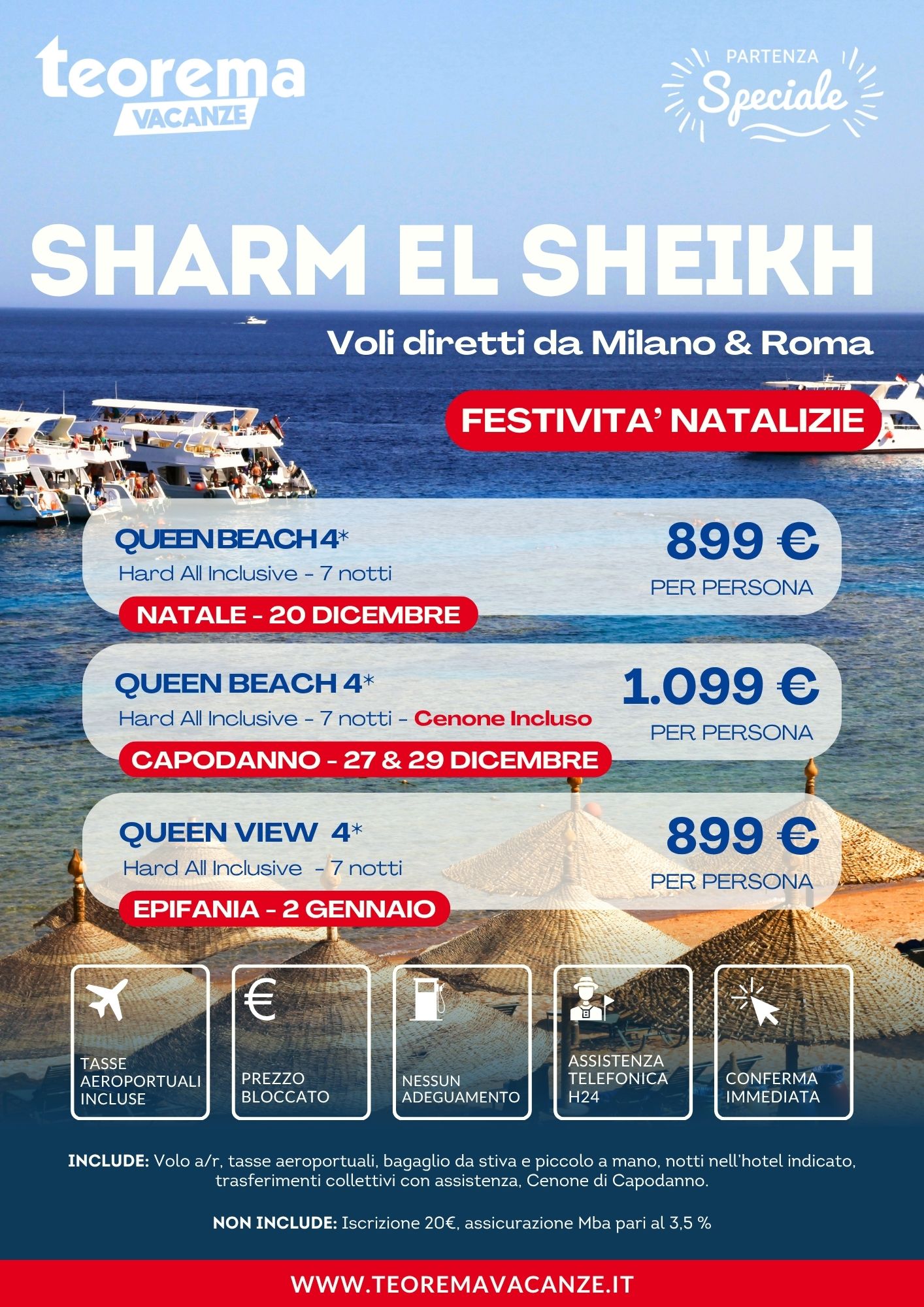 NATALE SHARM EL SHEIKH - DA MILANO E ROMA - WINTER 2027
