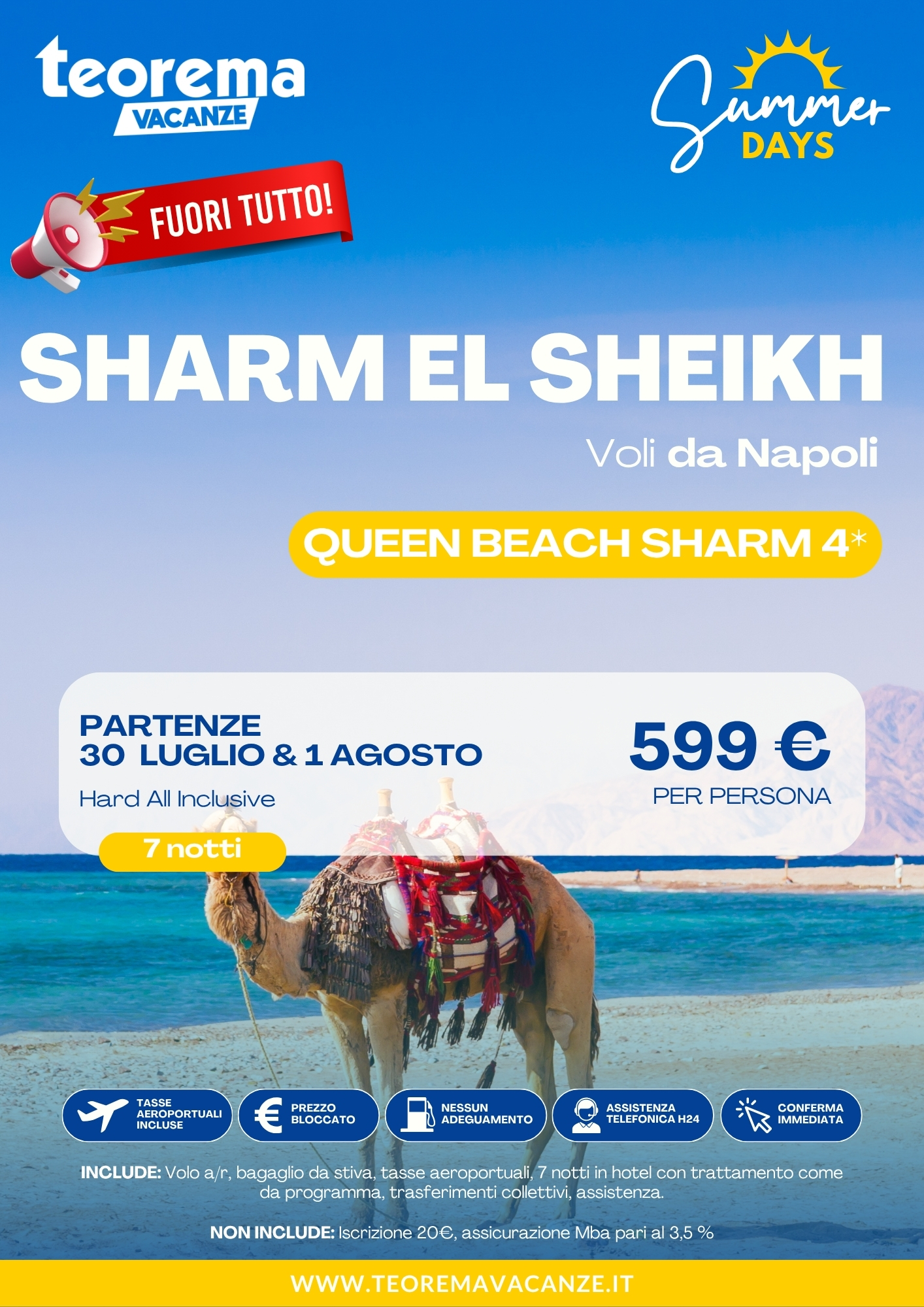FUORI TUTTO SUMMER DAYS 26 - SHARM EL SHEIKH - DA NAPOLI