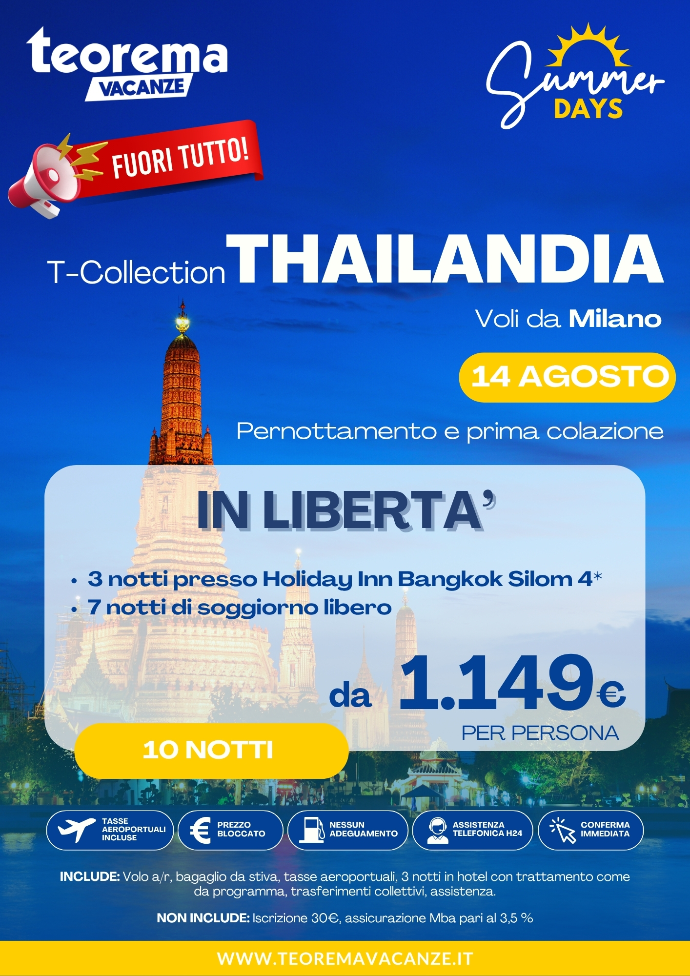 FUORI TUTTO SUMMER DAYS 26 - THAI IN LIBERTA - DA MILANO