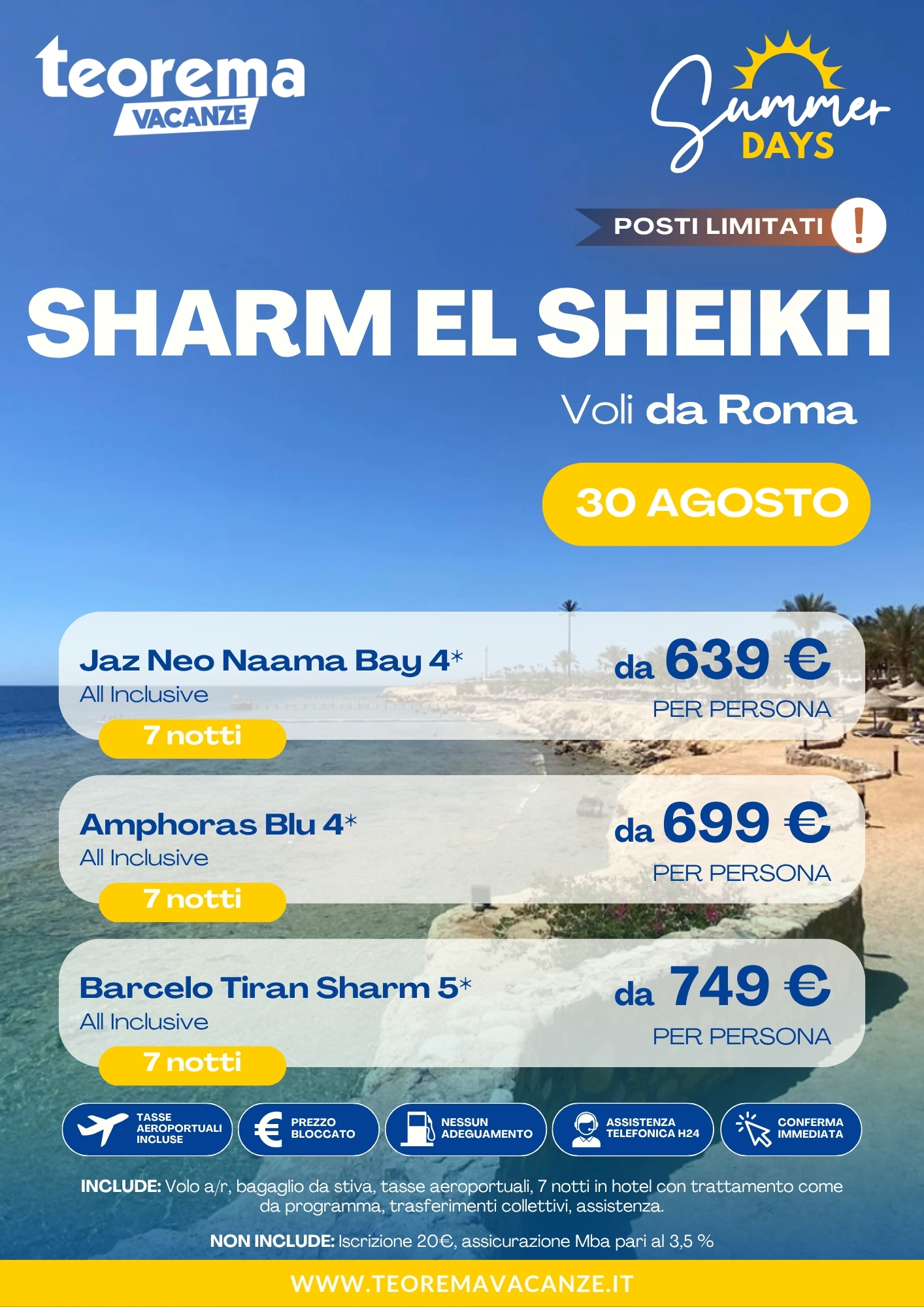 SUMMER DAYS 26 - SHARM EL SHEIKH GENERICO - DA ROMA